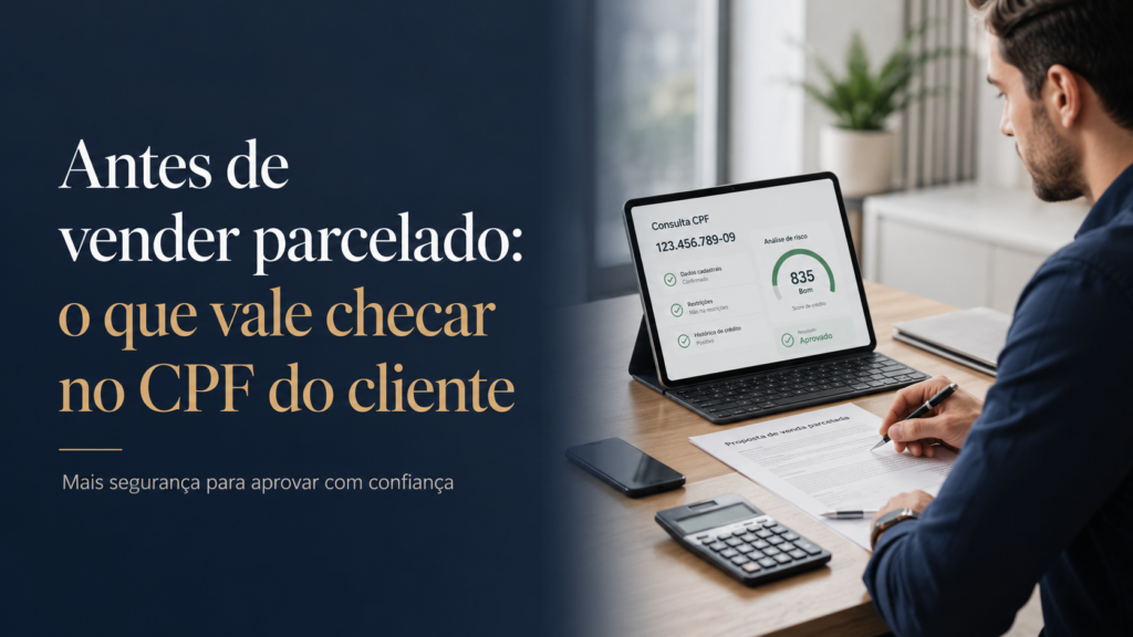 cheque o cpf do cliente antes de vender parcelado